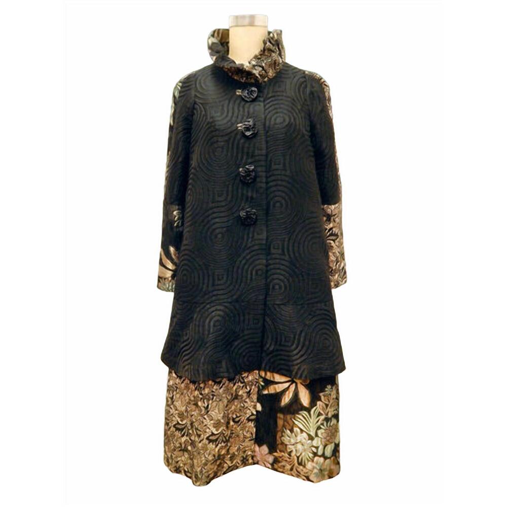 NEW AN REN long coat in black